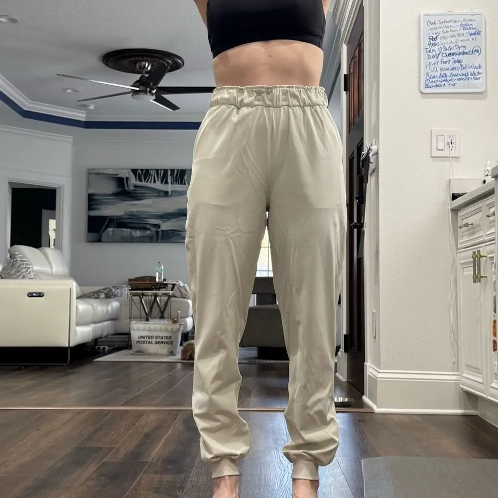 Lululemon Stretch High-Rise Jogger *Full Length, Bone, Sz6, Style Number: W5FXES - Picture 6 of 8